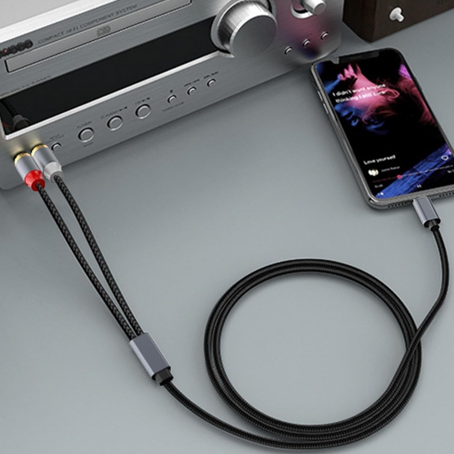 NÖRDIC USB-C til RCA kabel 1,2m til lyd