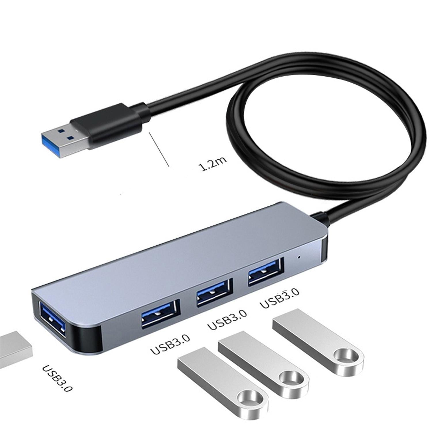 NÖRDIC USB Hub 4 porte 4xUSB-A 3.0 5Gbps 1.2m kabel