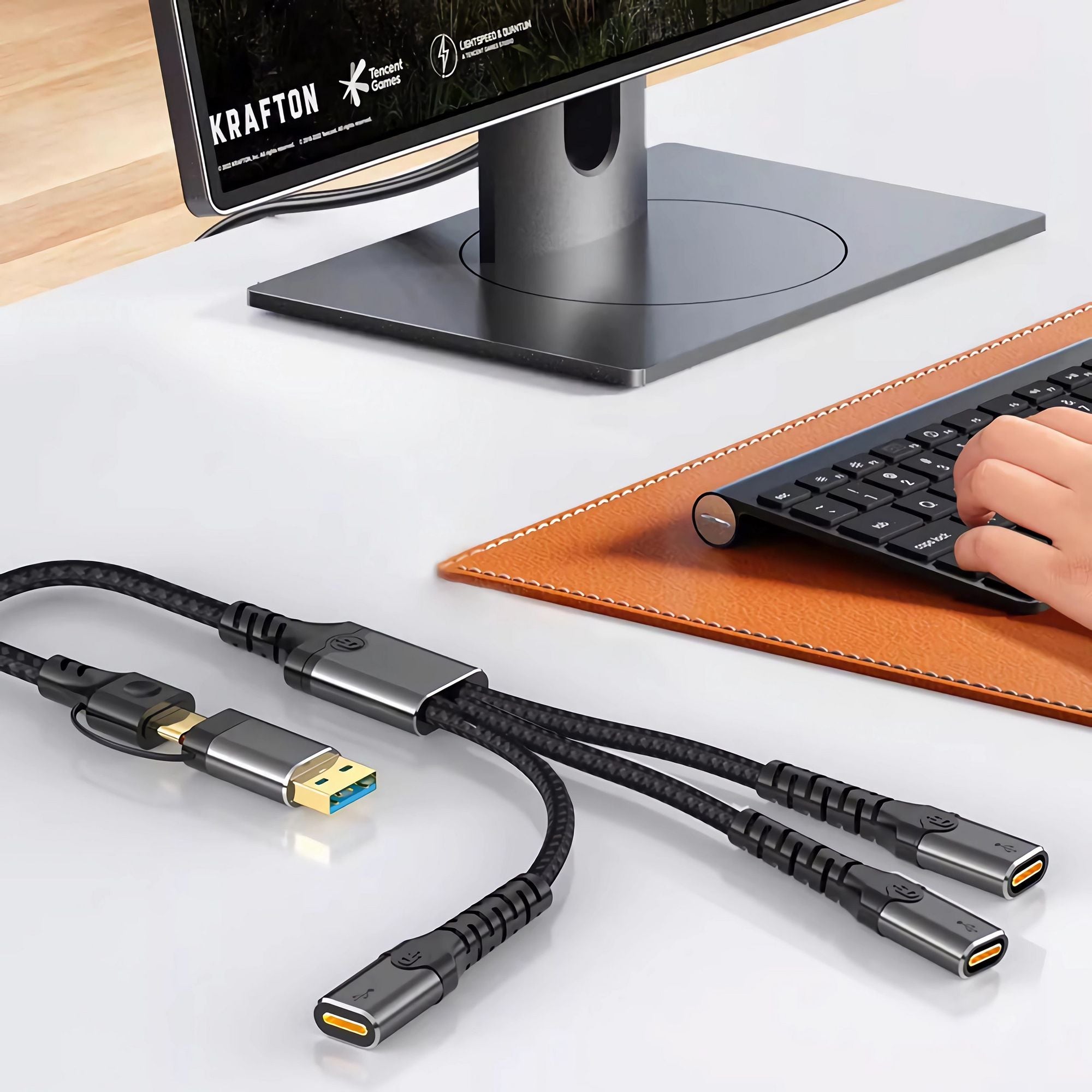 NÖRDIC USB-C Hub til 1xUSB-C PD60W og 2xUSB-C