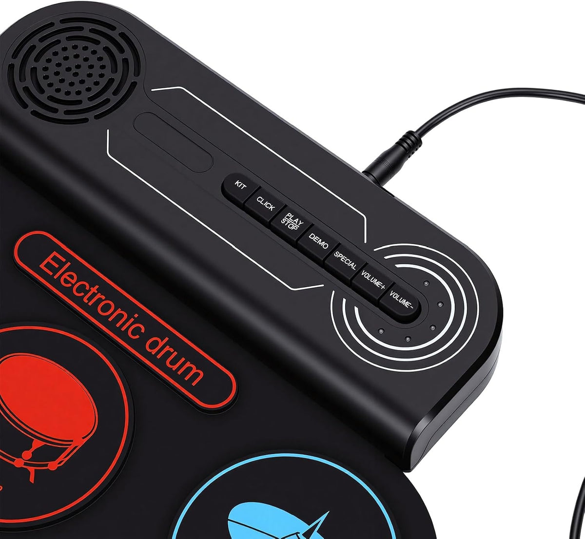 NÖRDIC USB MIDI Electronic Portable Drum Roll Up Pad 9 Pad  Built in Speaker Headphone Jack Dual Pedals