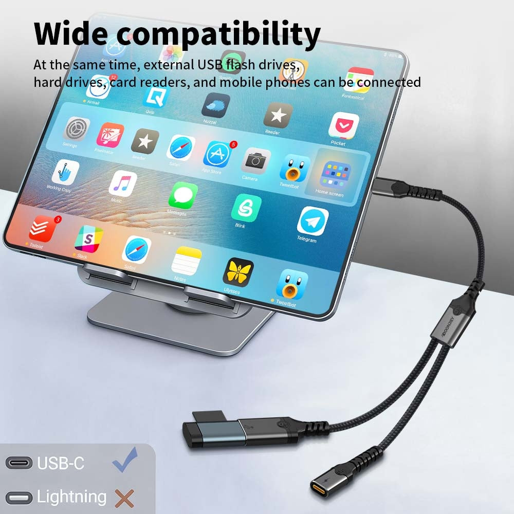 NÖRDIC USB-C Hub til 1xUSB-C PD60W og 1xUSB-C