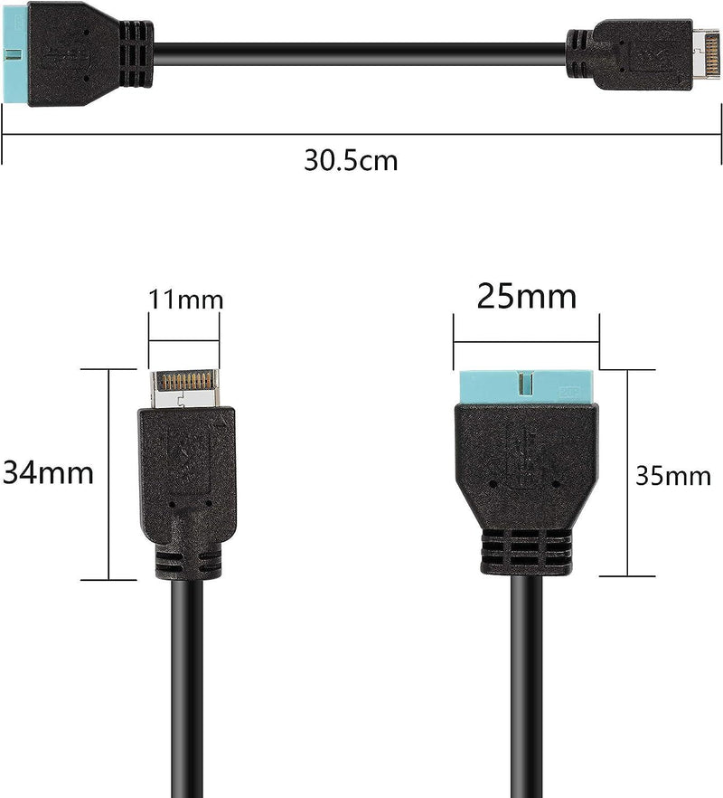 NÖRDIC USB Type-E til 20 pin USB header adapter 30 cm