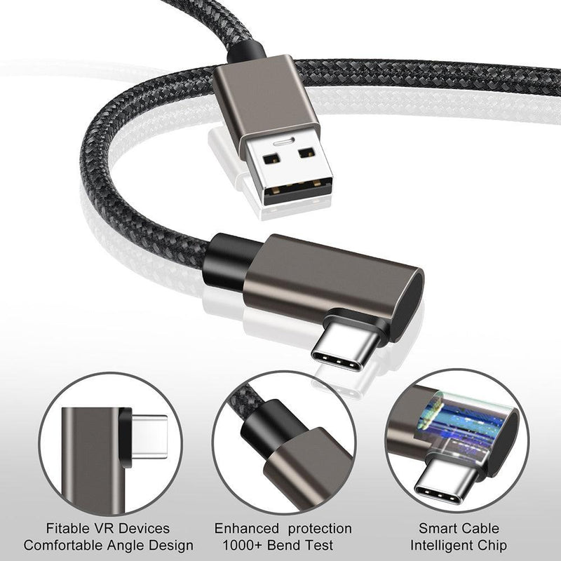 NÖRDIC VR Link-kabel 3m USB3.2 Gen USB-C til A 5Gbps 3A hurtigopladning Oculus Quest 2 Super Speed USB