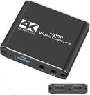 NÖRDIC Videooptagelsesadapter HDMI-udgang 4K 30Hz HDMI med Loop-mikrofon og lydudgang HDMI Signal Loop Out