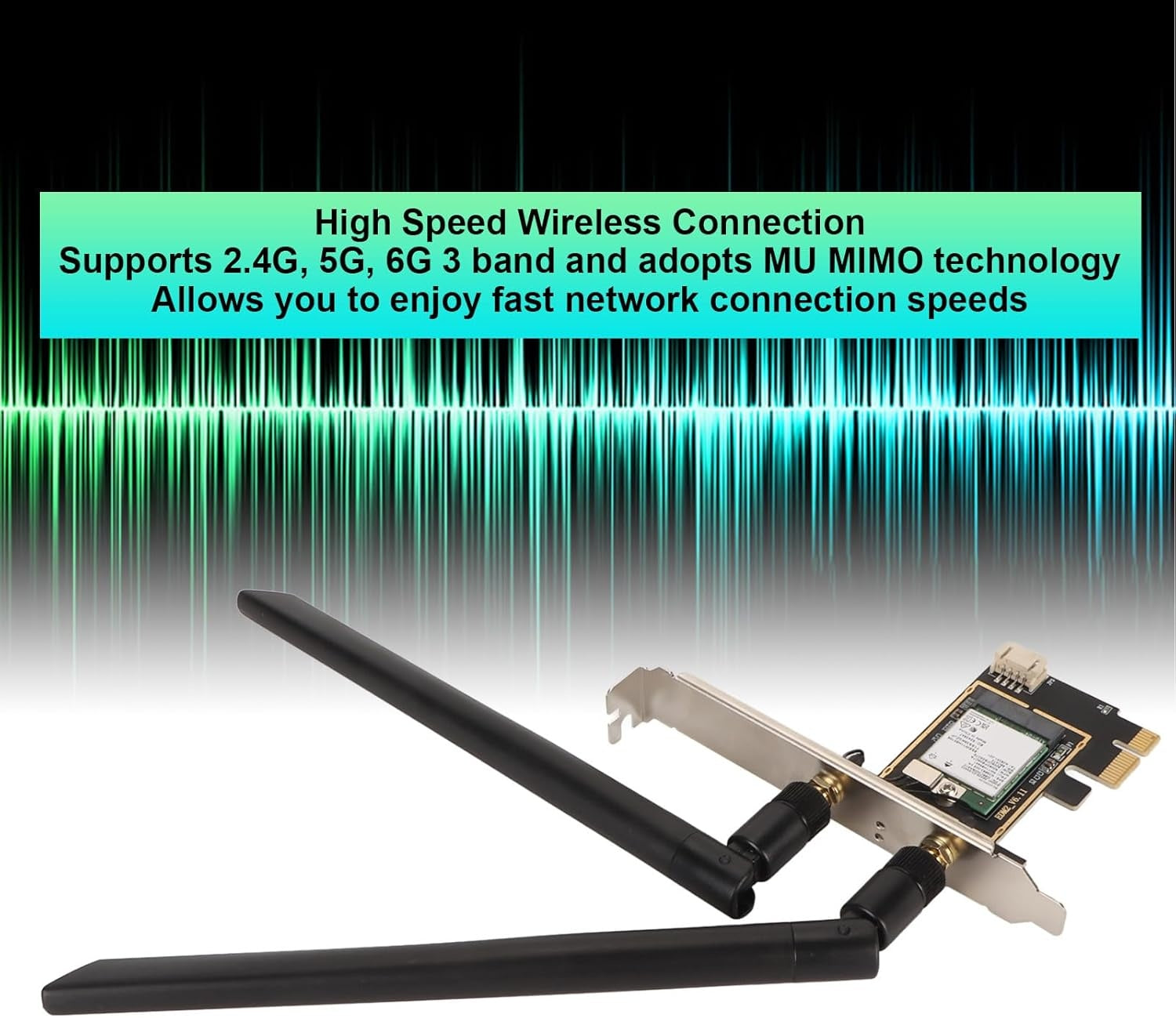 NÖRDIC WiFi 7 PCIe x1 trådløst netværkskort med Intel BE200-chipset, 8800 Mbps, Bluetooth 5.4