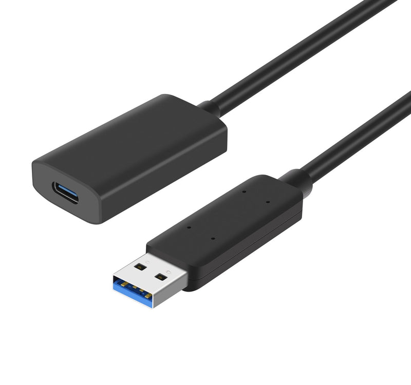 NÖRDIC aktiv 5m USB 3.2 Gen 2 SuperSpeed 10 Gbps Forlængerkabel USB-A han til USB-C hun