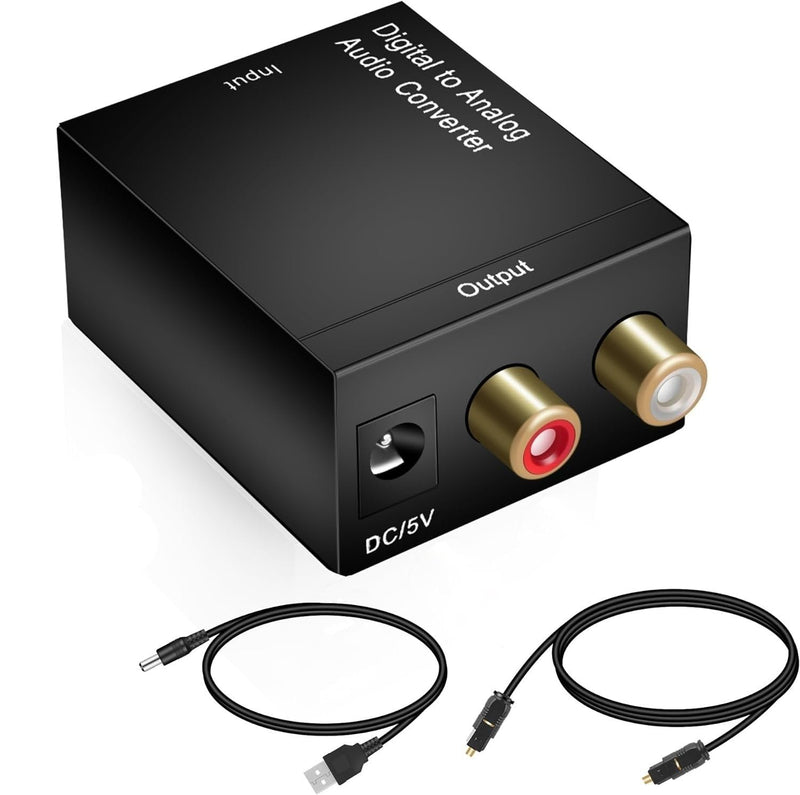 NÖRDIC digital til analog audio konverter, Toslink og Coaxial til RCA L / R audio, Metal