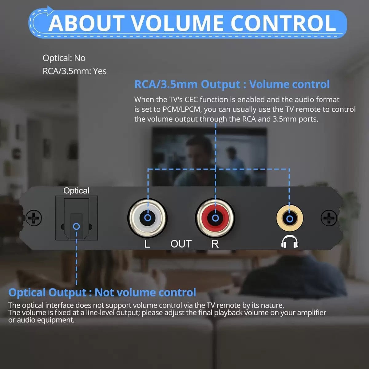 NÖRDIC eARC/ARC to Optical and RCA Audio Extractor, Supports 5.1/2.0 Channel Sound with Power Indicator