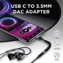 NÖRDIC kort fladkabel 14 cm USB-C til 3,5 mm lydadapter DAC USB-C hovedtelefonadapter