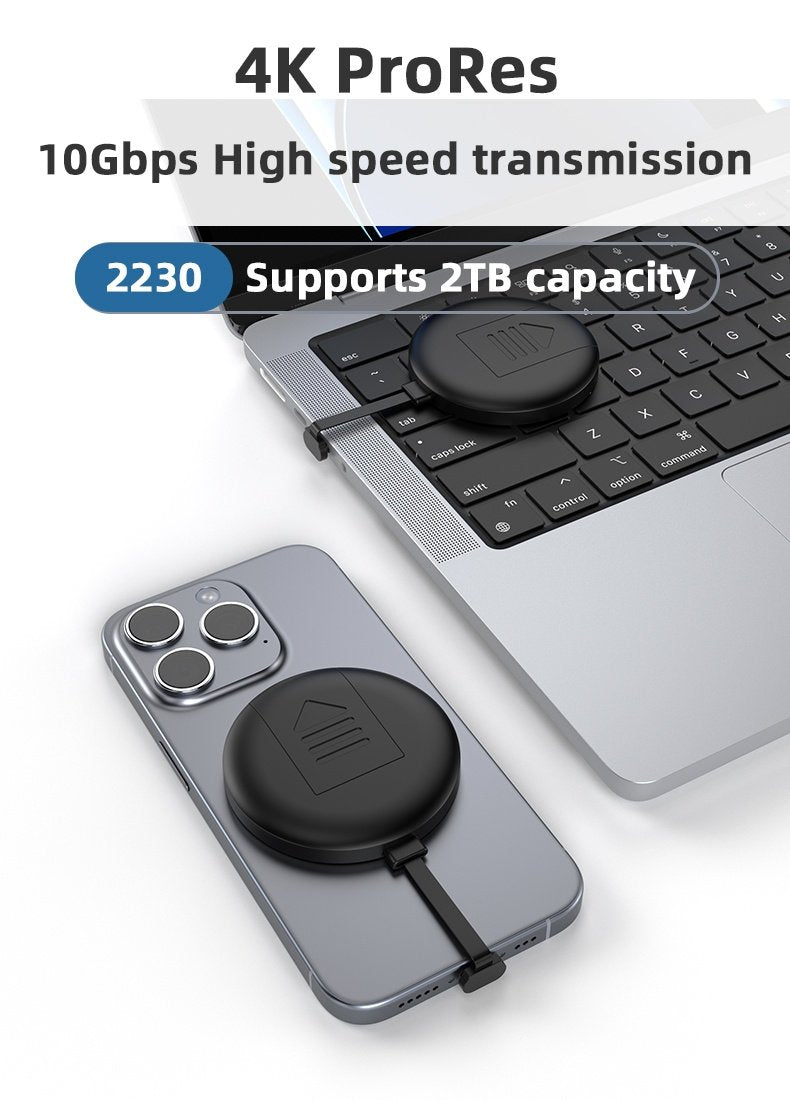 NÖRDIC magnetisk NVMe/SATA 2230 SSD eksternt kabinet USB-C 10 Gbps