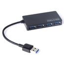 NÖRDIC strømforsynet 4-ports hub USB 3.0 5Gbps 25 cm kabel aluminium sort med strømforsyning