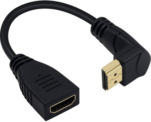 NÖRDIC vinklet HDMI-adapter 4K30Hz UHD han til hun 20cm sort