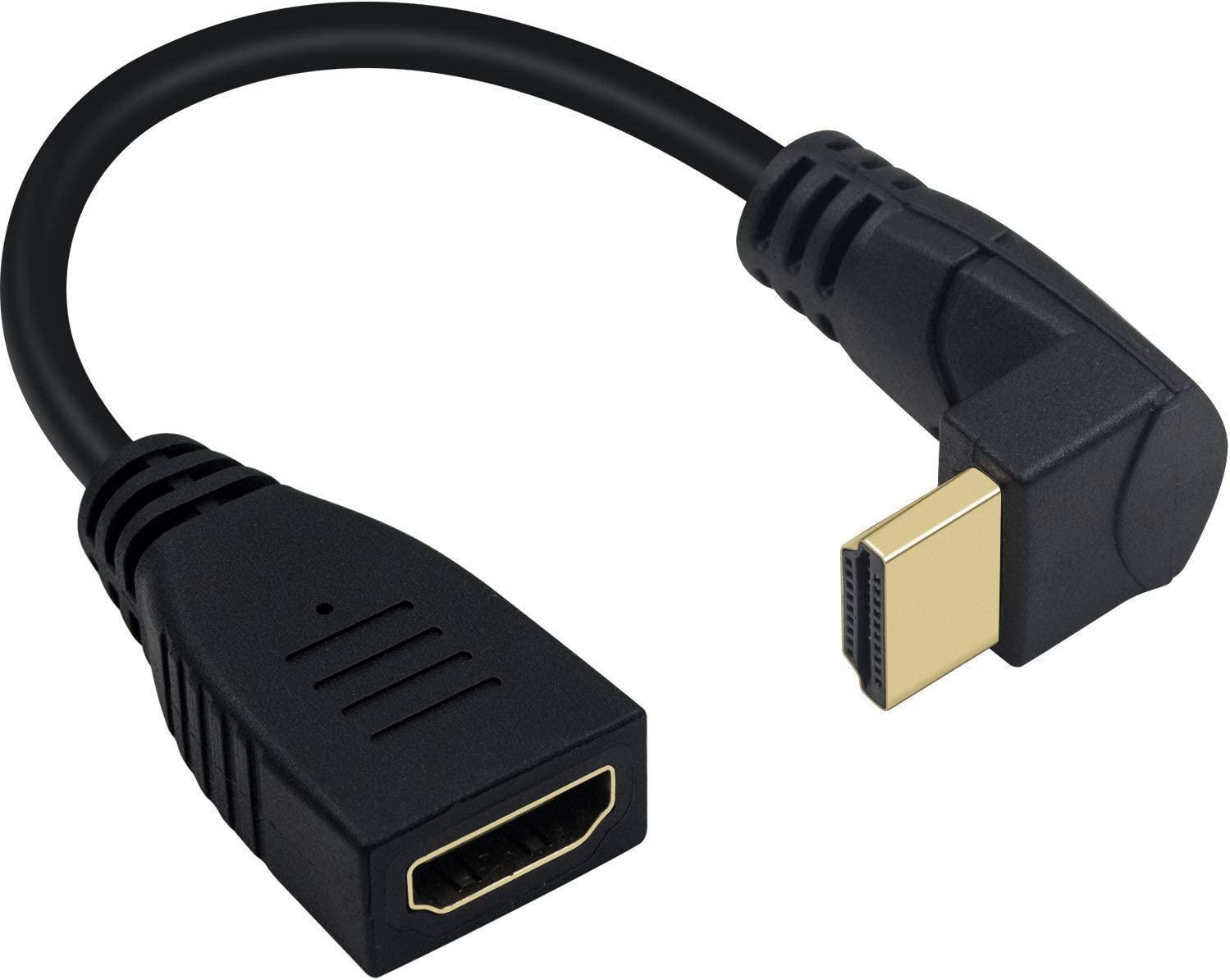 NÖRDIC vinklet HDMI-adapter 8K60Hz 4k120Hz 48Gbps han til hun HDMI2.1 15cm