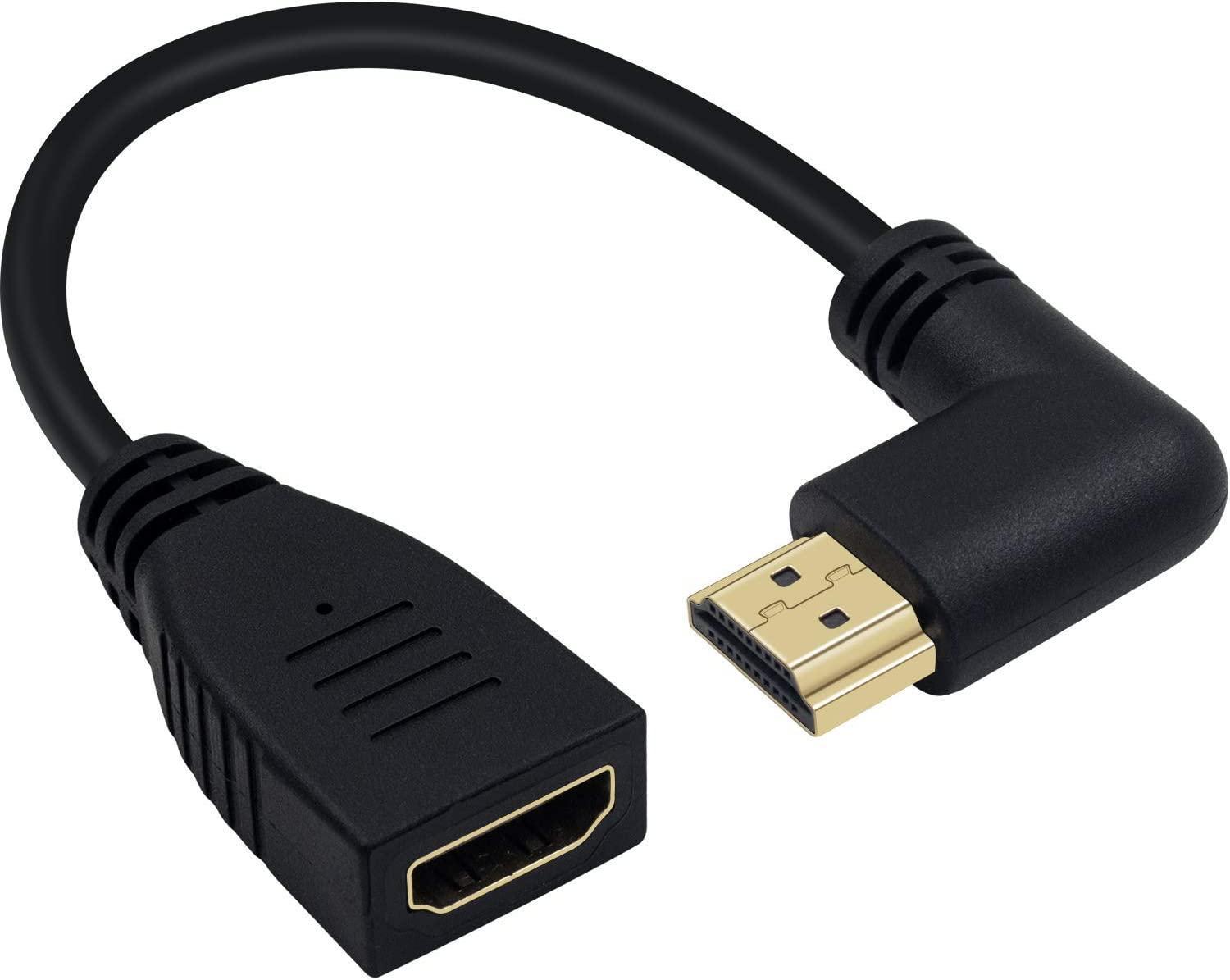 NÖRDIC vinklet HDMI-adapter 8K60Hz 4k120Hz 48Gbps han til hun HDMI2.1 15cm