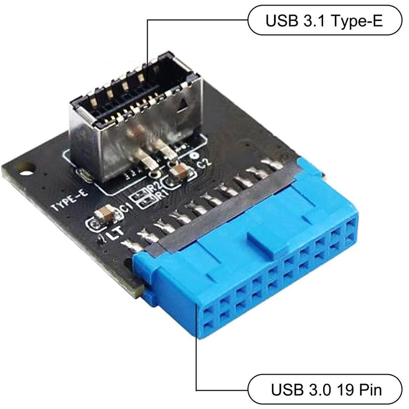 NÖRDIC vinklet USB 3.0 19 pin til Type E adapter