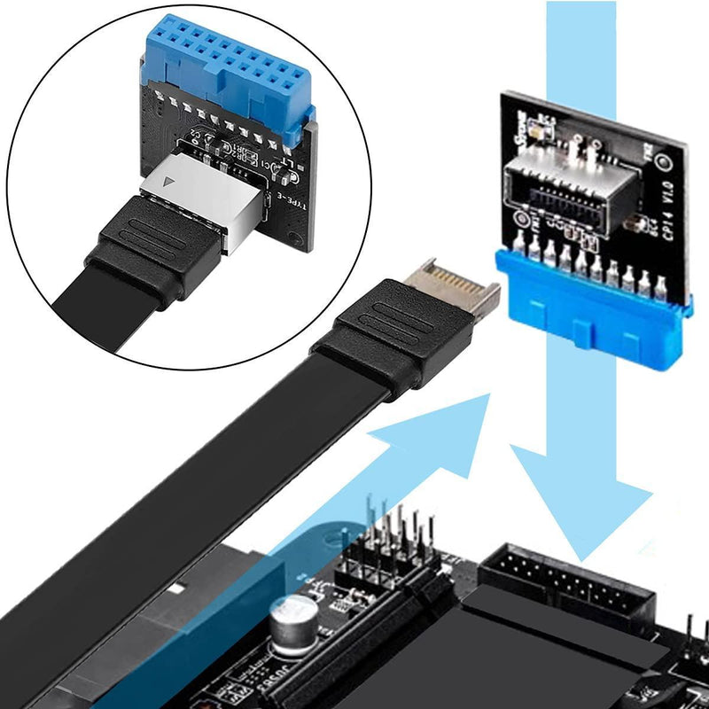 NÖRDIC vinklet USB 3.0 19 pin til Type E adapter