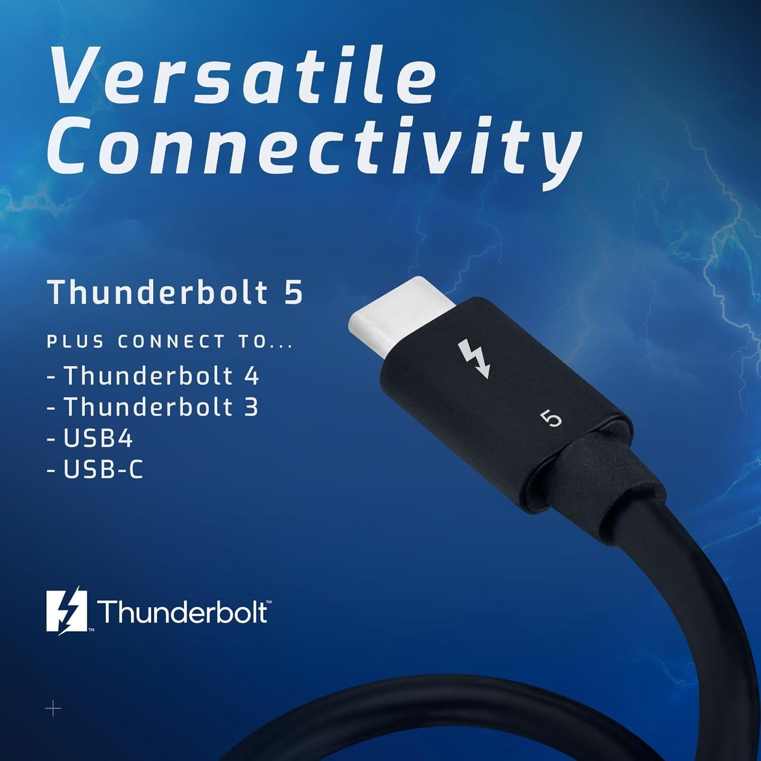 OWC 30cm Thunderbolt 5 Certificeret USB-C kabel 120G 240W 8K60Hz Kompatibel med Thunderbolt 4, USB4 og USB-C, Sort