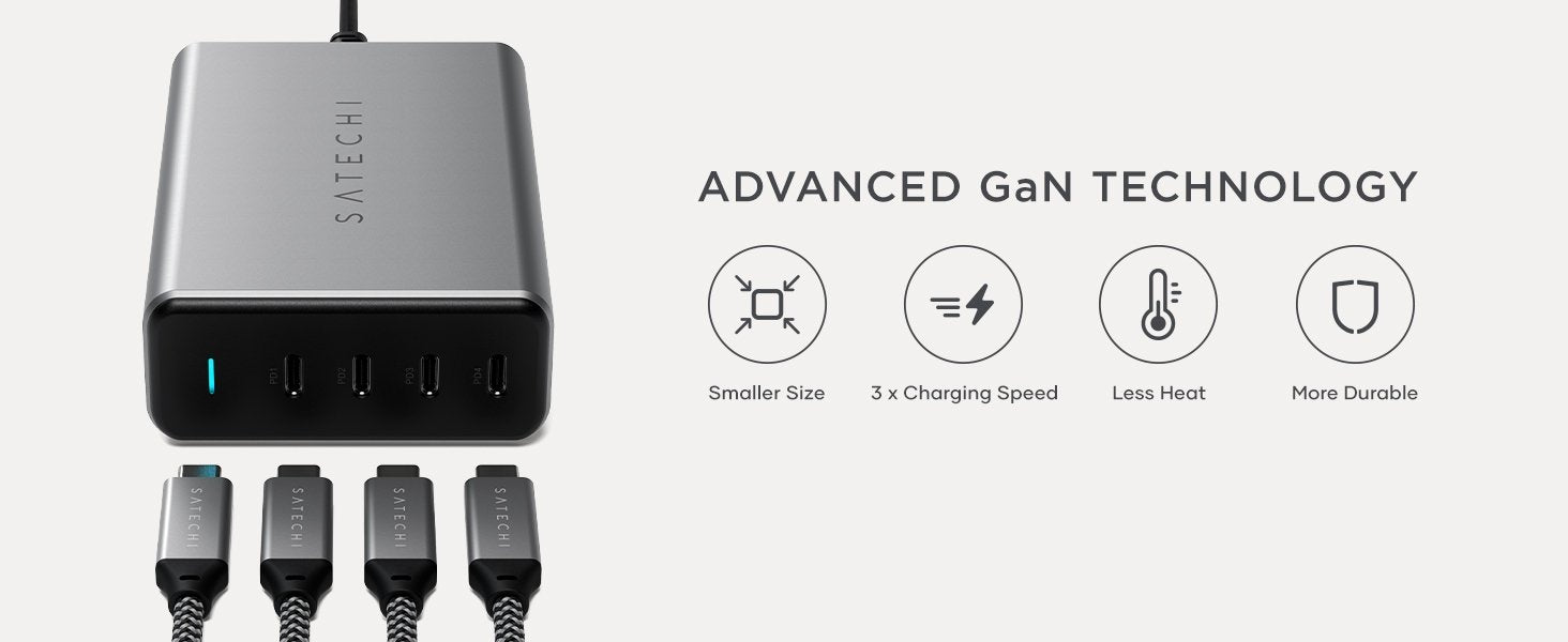 Satechi 165W USB-C 4-Port PD GaN oplader