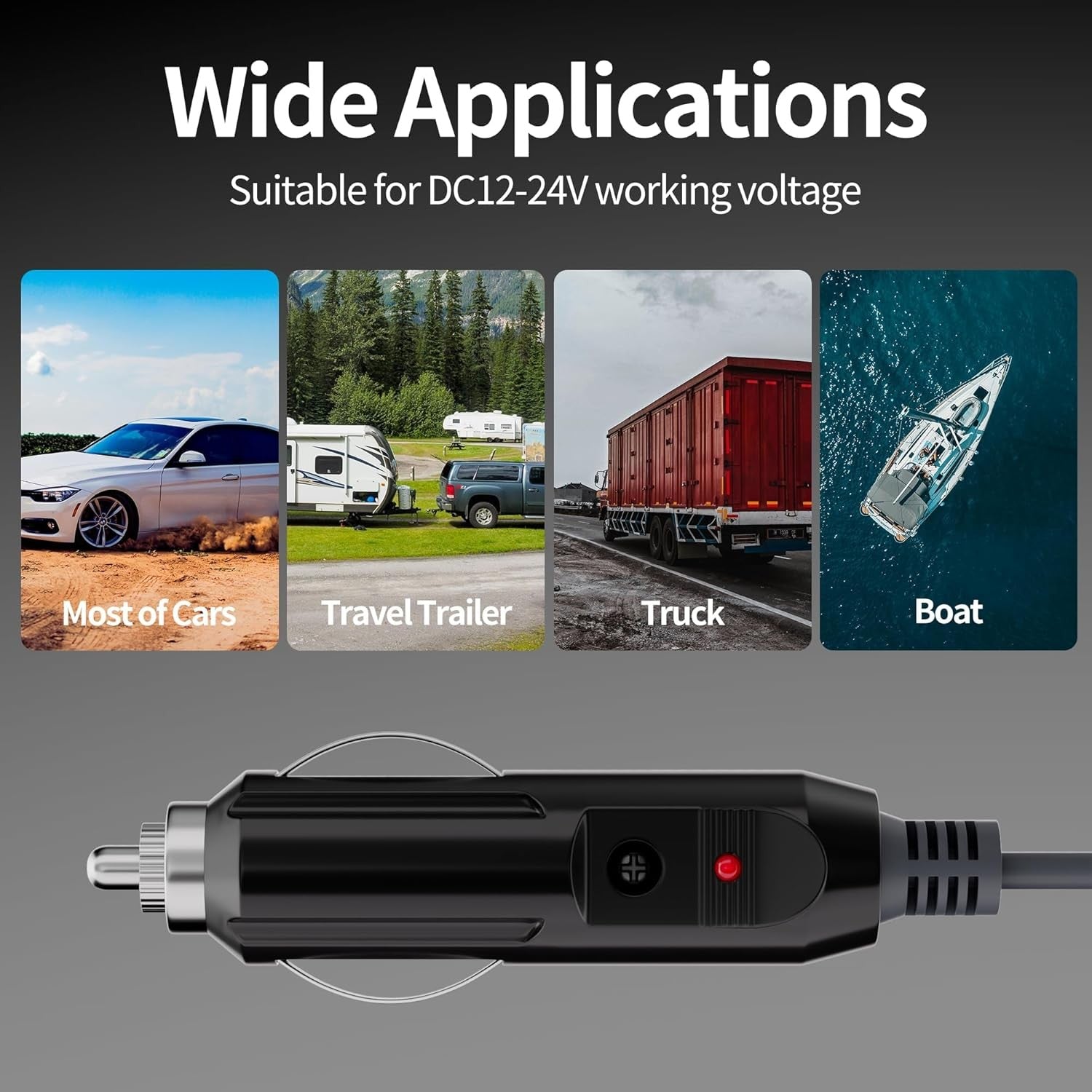 Starlink 3m Mini DC-strömkabel direkt till cigarettuttag 12V–24V laddare vattentät