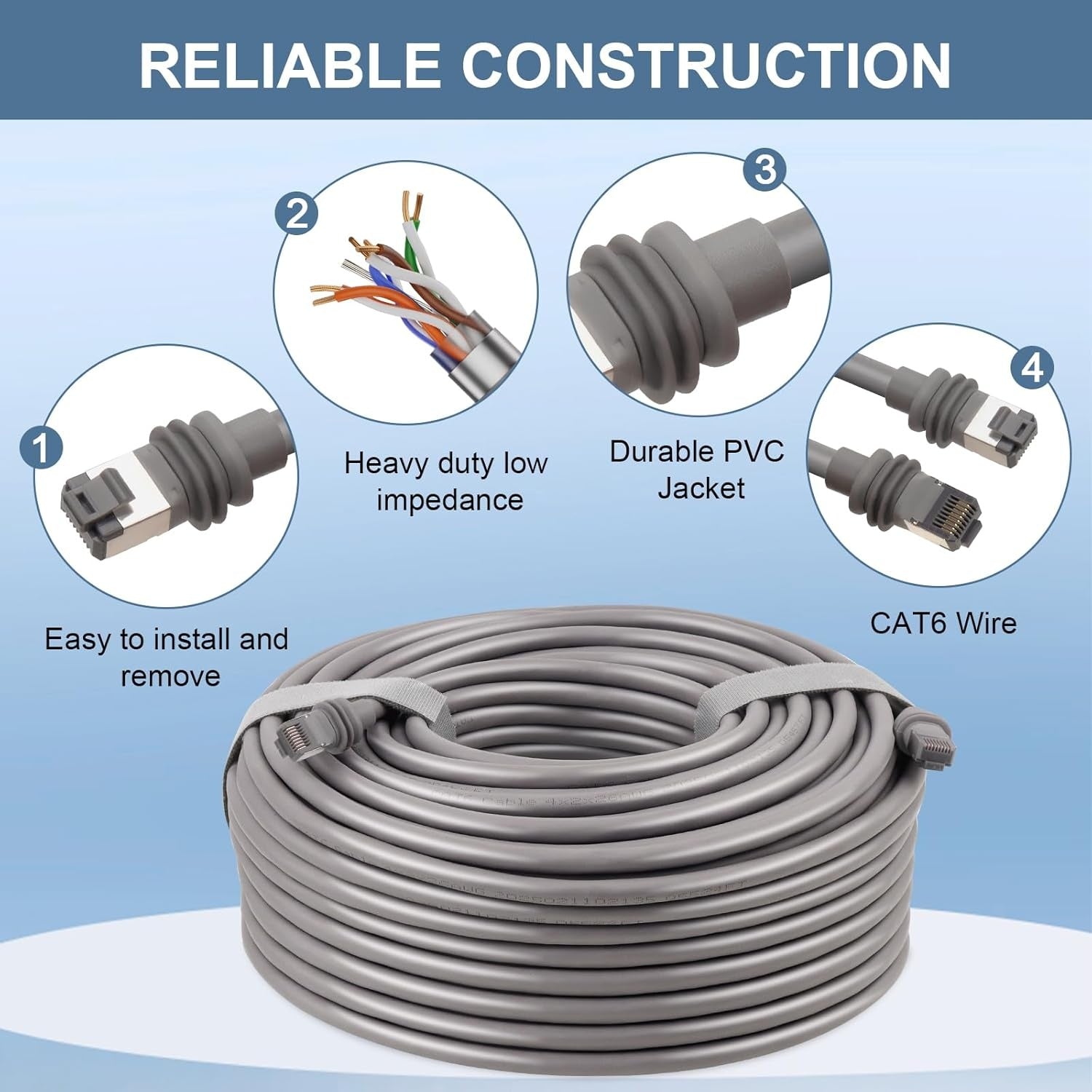 Starlink 46m Gen 3 Cable Cat6 RJ45 kobber IP67 vandtæt satellit High Speed Standard V3 kabel