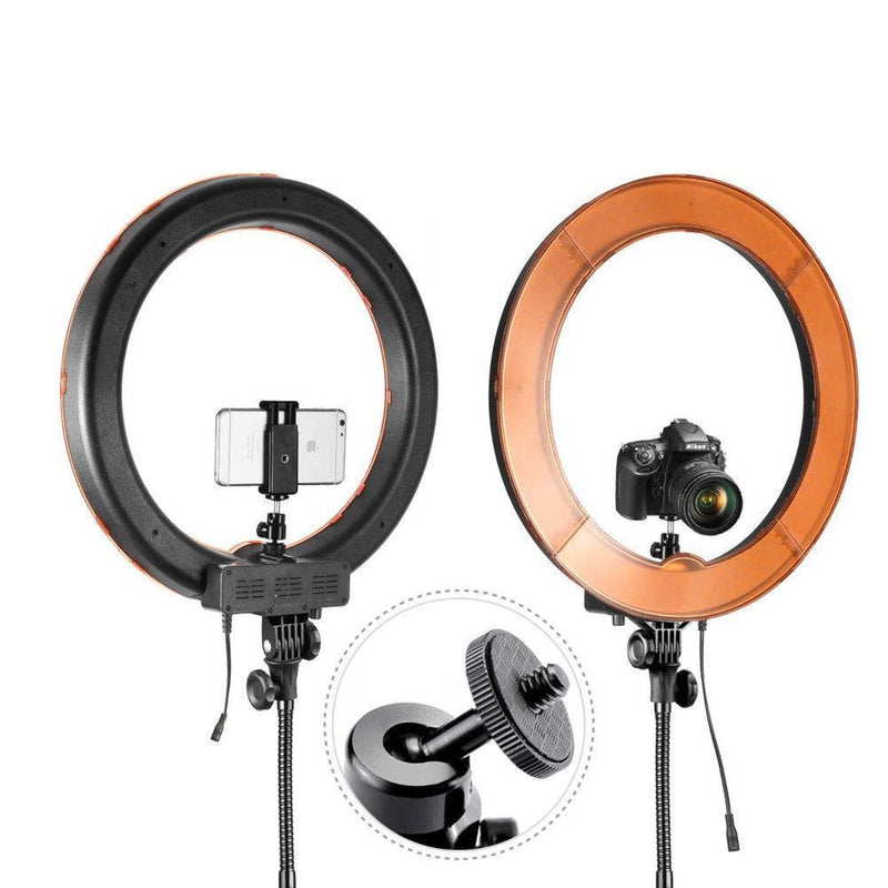 Studio LED Ring lampe Selfie 48cm Diameter Dæmpbar justerbar med farver og 2m Stand Ring Light Studio