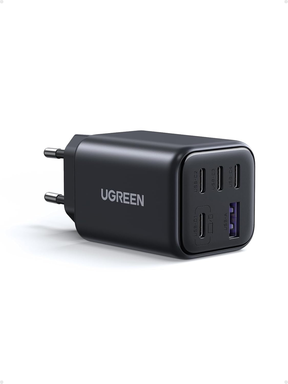 UGREEN 5-ports 45W USB-C hurtigoplader med GaN, PD/PPS/QC og 4 USB-C-porte til iPhone 17/16/15, Galaxy S26/S25/S24/S23, iPad, MacBook Neo/Air