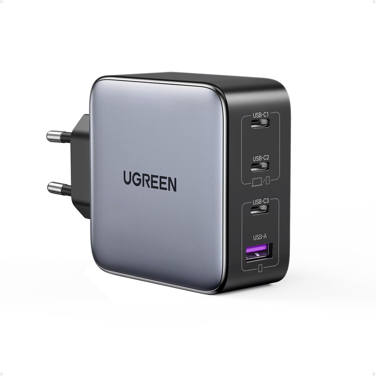 UGREEN Nexode 100W GaN USB-C 4-ports oplader, til MacBook Pro/Air, iPad Pro, iPhone 17/16/15-serien, Galaxy S25/S24, Pixel 10/9, Steam Deck, Pixelbook