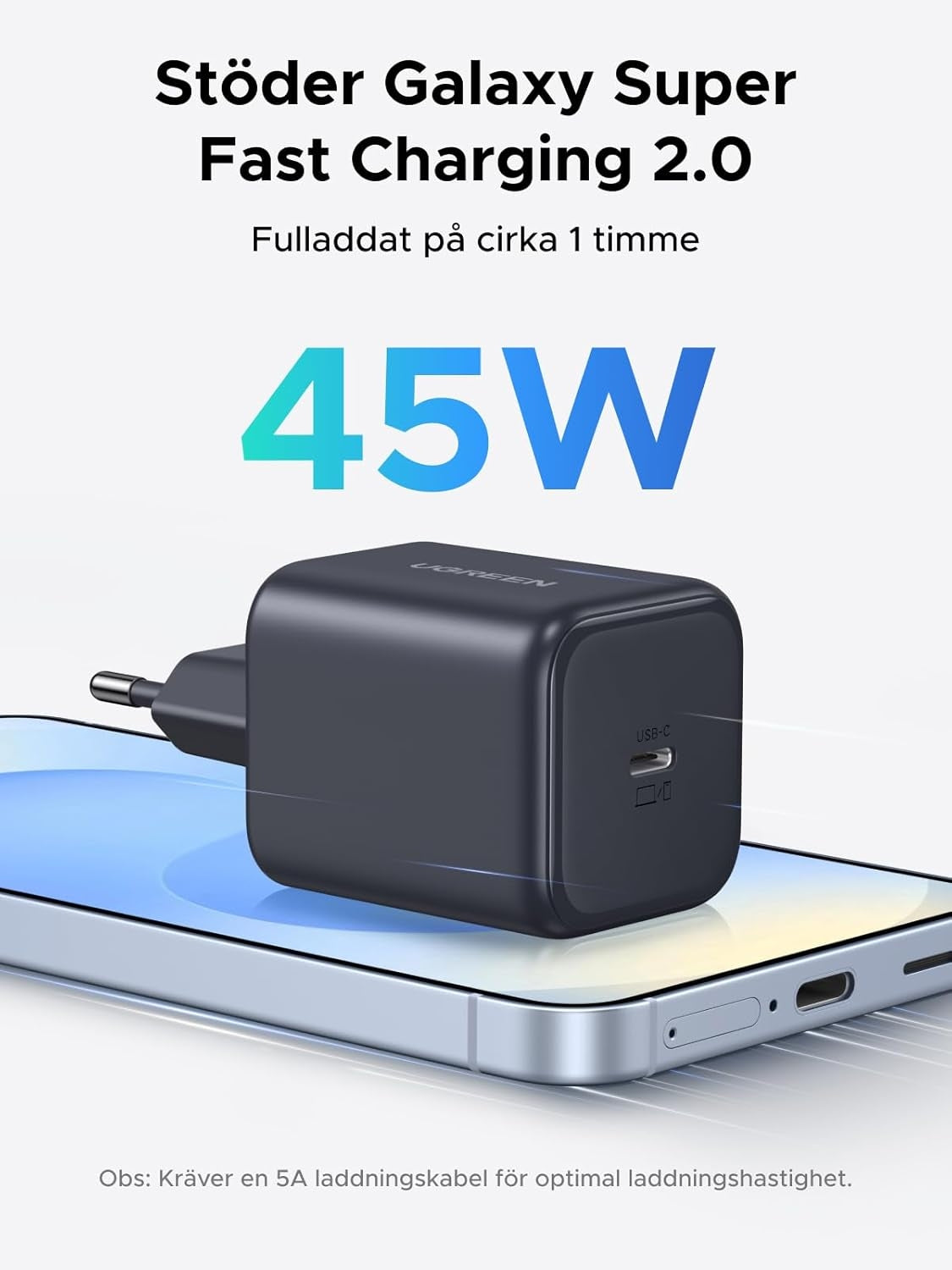 UGREEN USB-C Charger 45 W PPS GaN Fast Charger PD Charger Adapter