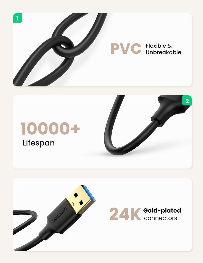 UGreen USB3.1 kabel type en mand til TYPE A mandlig 5Gbps 50cm USB3.0