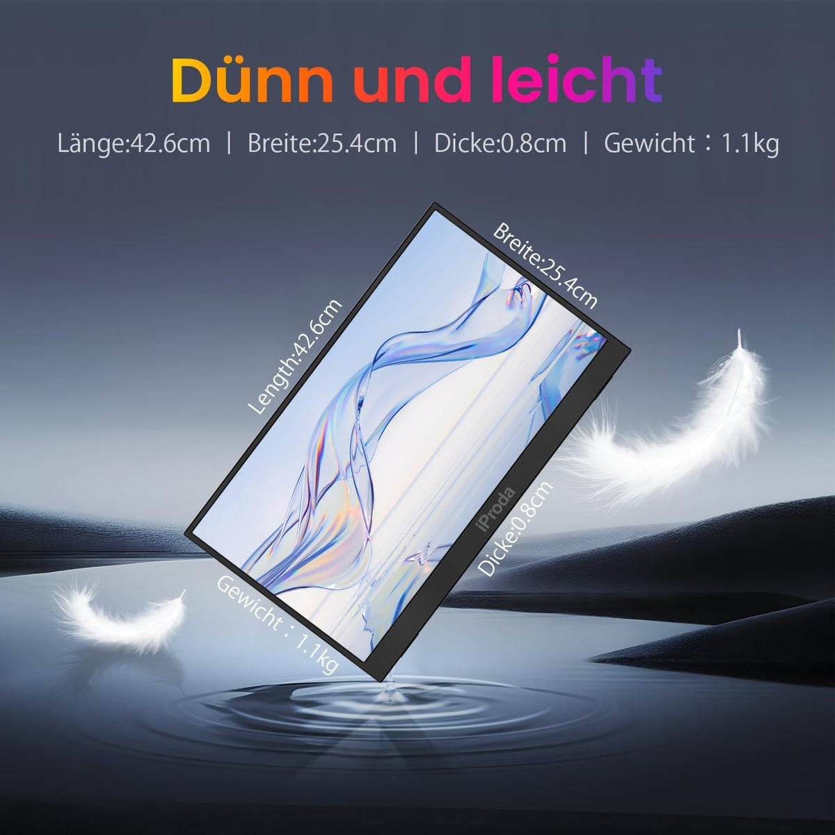 USB 18.5 "Portable Monitor 100% sRGB, 120Hz Portable Gaming Monitor 1080P