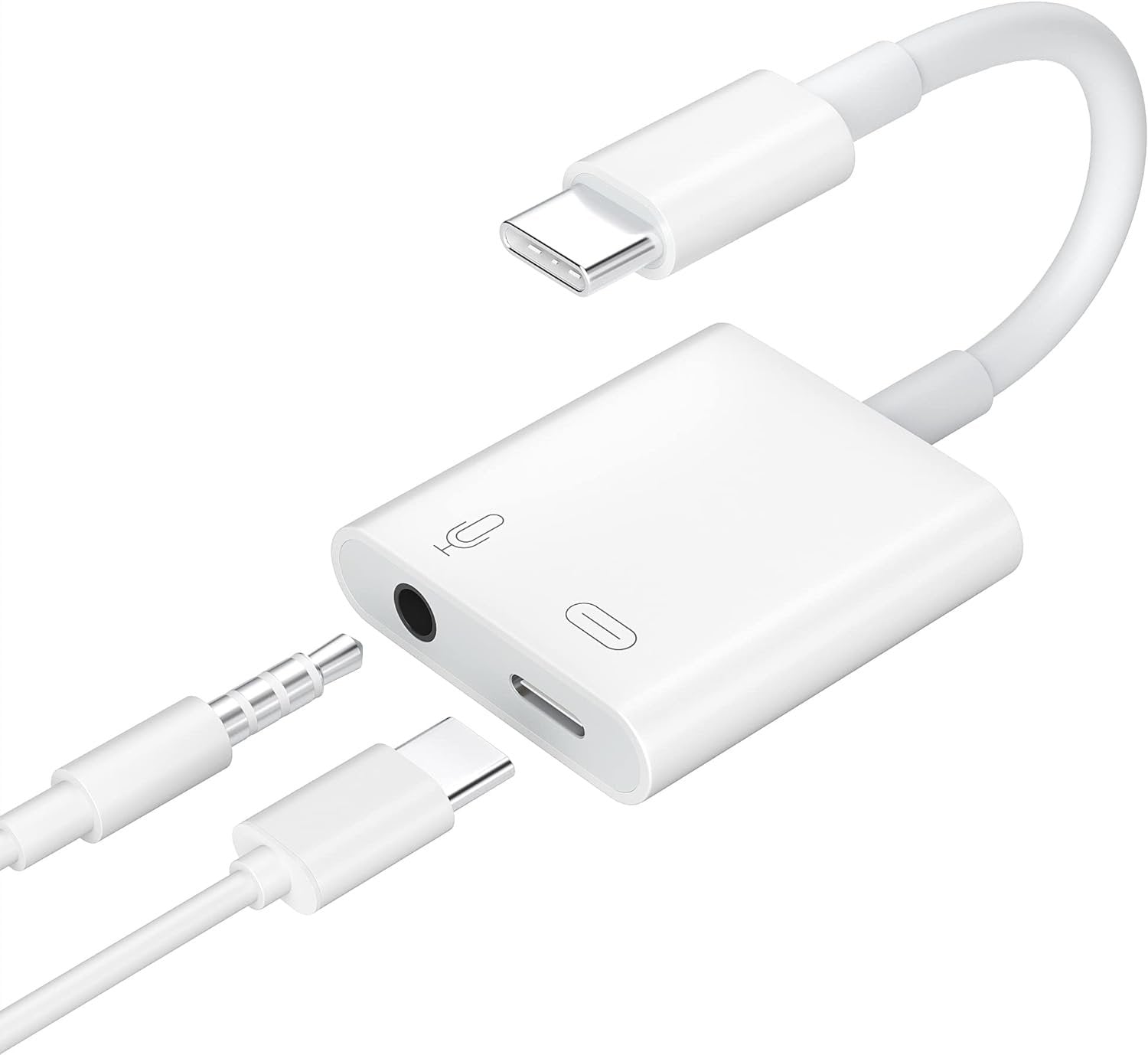 NÖRDIC USB-C til 3,5 mm lydadapter, USB-C hovedtelefonadapter og PD 60W opladning