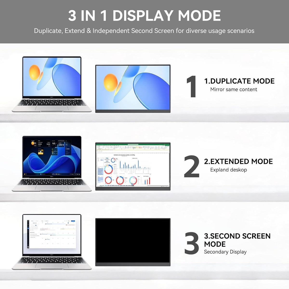 USB Touchscreen Portable Monitor 15.6" for Laptop, FHD 1080P IPS
