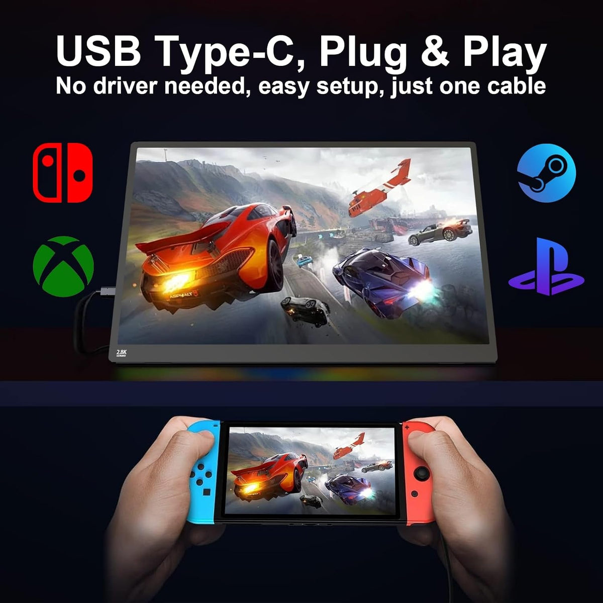 USB Touchscreen Portable Monitor 15.6" for Laptop, FHD 1080P IPS