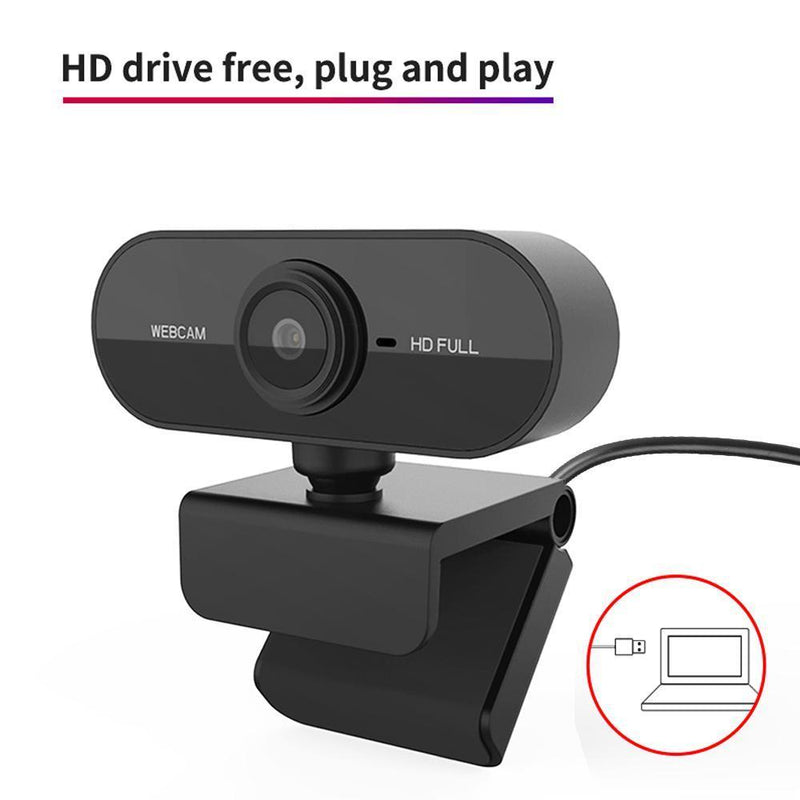 USB Webcam Fuld HD 1080p 30FPS med mikrofon drejelig 360grader base og 45 grader tilt 2MP