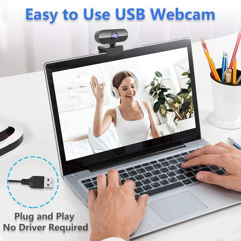 USB Webcam Fuld HD 1080p 30FPS med mikrofon drejelig 360grader base og 45 grader tilt 2MP