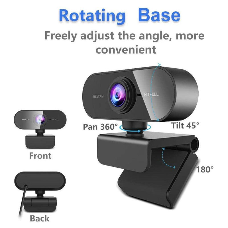 USB Webcam Fuld HD 1080p 30FPS med mikrofon drejelig 360grader base og 45 grader tilt 2MP