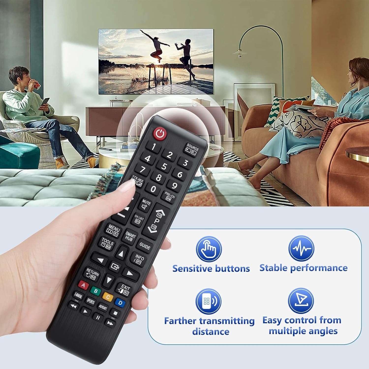 Universal remote control for Samsung Smart TV compatible with all Samsung remote controls
