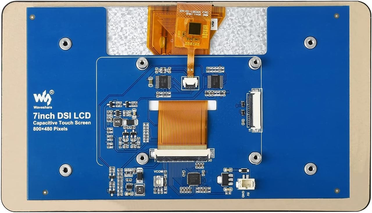 Waveshare 7-tommer touch-skærm til Raspberry Pi 5, 4B, Raspberry Pi 3B+/3B/3A+, CM3/3+/4 og VisionFive2 Core3566, 800 × 480 opløsning med DSI-interface