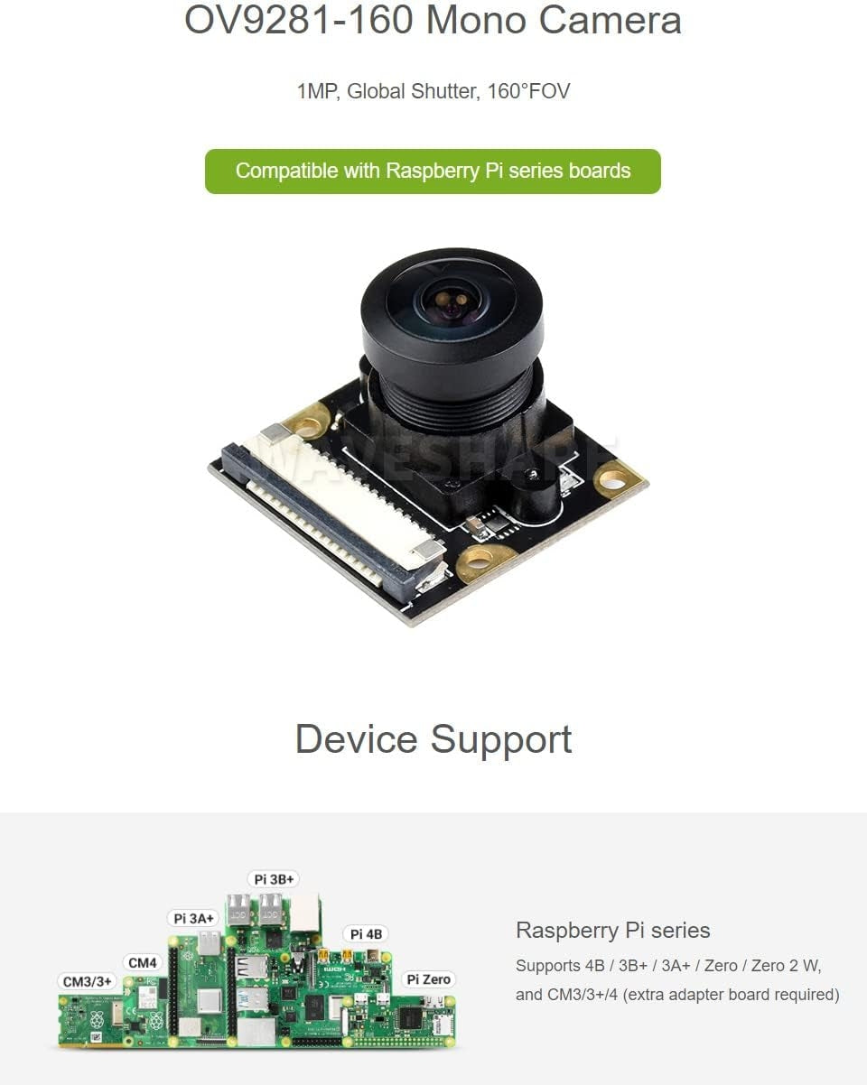 Waveshare SC3336 3MP Camera Module (B), with High Sensitivity, High SNR, and Low Light Performance,