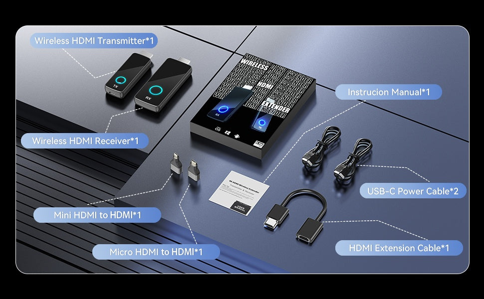 NÖRDIC Trådløs HDMI-forlænger 4K@30Hz 50m