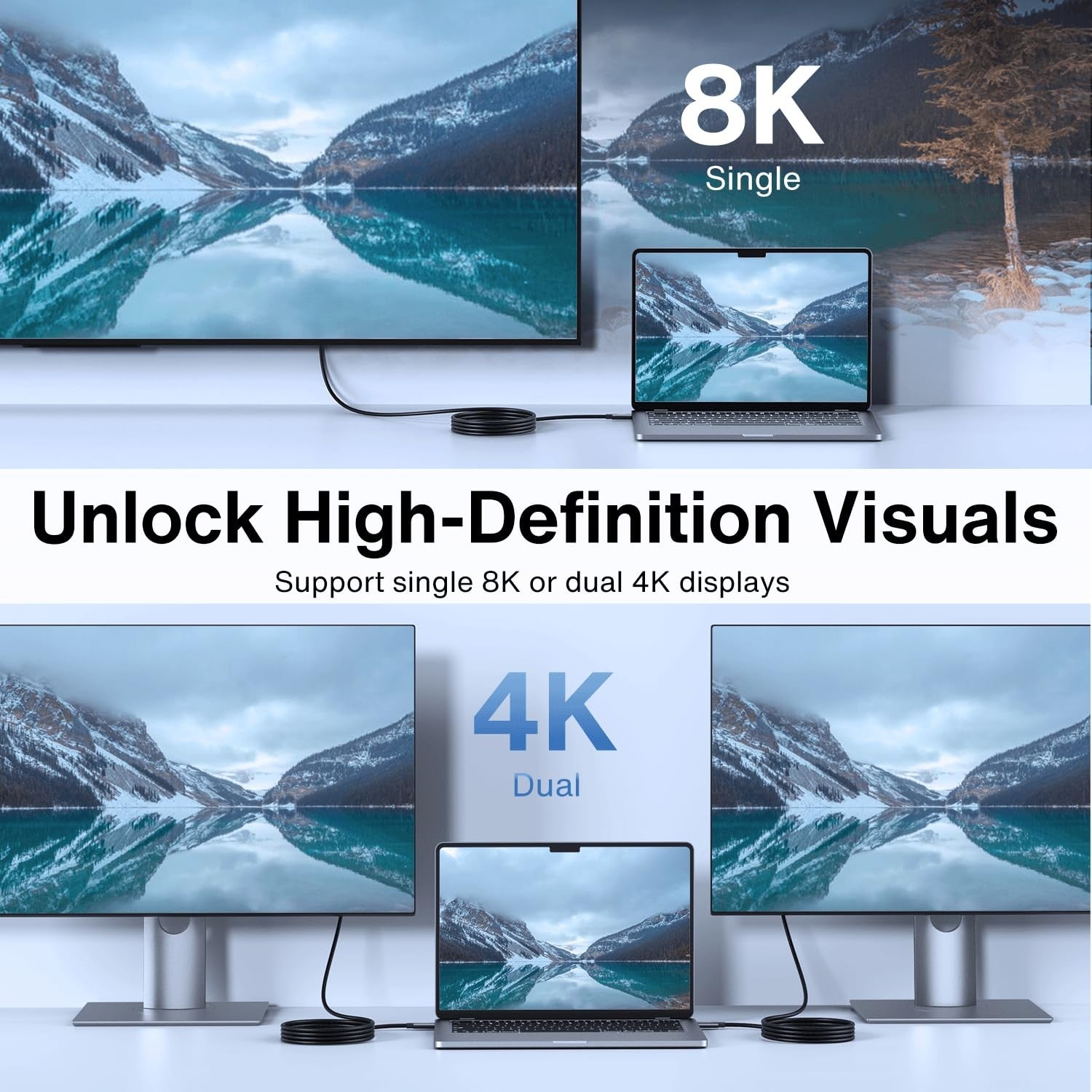 iVANKY Intel Certified Thunderbolt 4 Cable 1,5 m 240W Charging 40Gbps 8K Display USB-C to USB-C